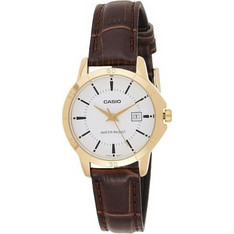Casio Ανδρικό Ρολόι με Καφέ Δερμάτινο Λουράκι LTP-V004GL-7AUDF