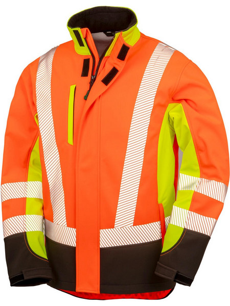 Μπουφάν Recycled 3-Layer Printable 3-Tone Safety Softshell αδιάβροχο R506X Result Fluo Yellow/Fluo Orange/Black