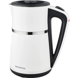 Βραστήρας Smarton WK 620 1.7lt 2200W με Διπλό Τοίχωμα Πλαστικό Σώμα Διακόπτη On/Off και Προστασία Υπερθέρμανσης Ασπρόμαυρος