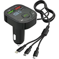 FM Transmitter Αυτοκινήτου Bluetooth MP3 με Καλώδιο Φόρτισης 3 σε 1 X36