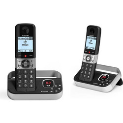 Alcatel F890 Ασύρματο Τηλέφωνο Σετ Duo με Ανοιχτή Ακρόαση Μαύρο Ασημί