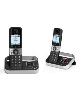Alcatel F890 Ασύρματο Τηλέφωνο Σετ Duo με Ανοιχτή Ακρόαση Μαύρο Ασημί