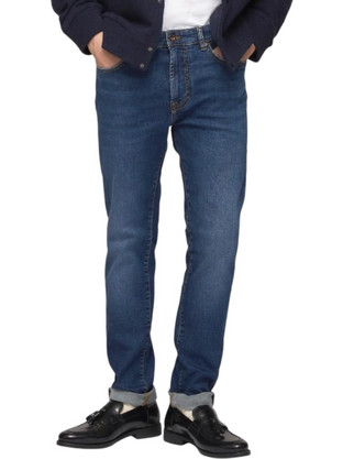 Gas Sax Zip Ανδρικό Τζιν Παντελόνι Dark Denim A7234