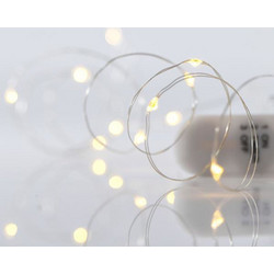 Eurolamp 50 Χριστουγεννιάτικα Λαμπάκια LED σε Σειρά Μπαταρίας Θερμά Λευκά 600-07721