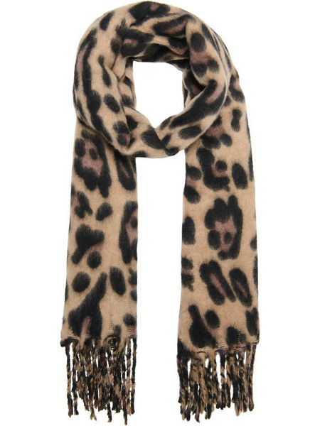 ONLY W LEONORA LIFE WEAVED SCARF CC - 15368971-TOASTED COCONUT LEOPARD