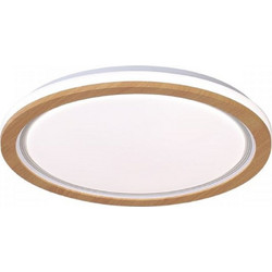 Spotlight Led Πλαφονιέρα 40W CCT O39 Λευκή - Ξύλο (3326)