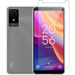 Vivid Set Gelly Case Transparent + Tempered Glass TCL 501