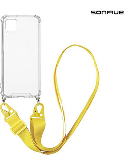 Sonique Armor Clear Θήκη Σιλικόνης με Strap Huawei P40 Lite Yellow
