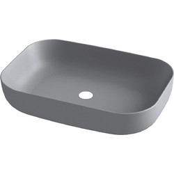 Olympia Metamorfosis 42600 Επικαθήμενος Νιπτήρας Μπάνιου Πορσελάνης 60x42cm Γκρι 60106