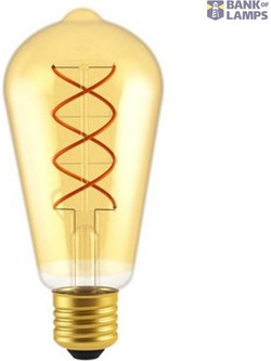 LED Filament Bulb - Classic ST64 E27 5W 250lm 1800K Gold 330 - Dimmable