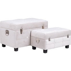 S/2 ΜΠΑΟΥΛΑ - ΣΚΑΜΠΟ ΒΕΛΟΥΔΙΝΑ ΓΚΡΙ 60x37x37cm / 50x30x24cm Eurolamp 810-00269