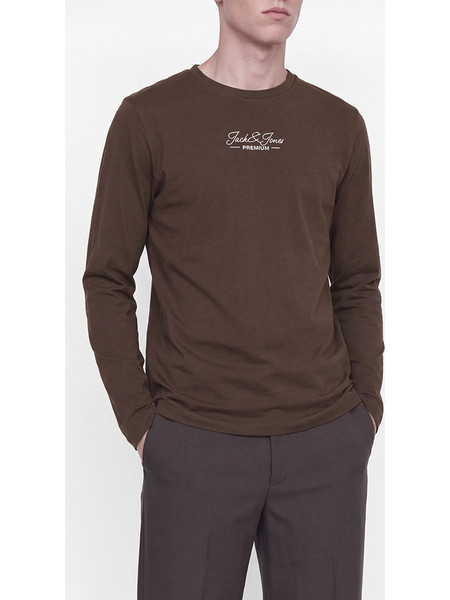 JACK&JONES JPRBLALUCAS LS TEE 12313108-Chocolate Martini Chocolate
