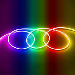 GLOBOSTAR(R) NEOVALE 70568 Ταινία Neon Flex LED 18W/m 900lm/m 120 DC 24V Αδιάβροχο IP65 60 x SMD5050 Chip/m Πολύχρωμο RGB Dimmable - Sanan SMD Chip - Μ100 x Π0.8 x Υ1.7cm
