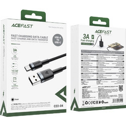 Καλώδιο Acefast C22-04 USB-A σε USB-C 18W 3A Braided Μαύρο 1.2m