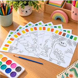 Χρωμοσελίδες Dinosaurs Colorem με ενσωματωμένα χρώματα - 21x28,5 cm (0028062)