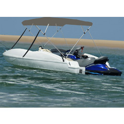 vidaXL Τέντα Σκάφους με 4 Αψίδες Γκρι 243x180x137 εκ