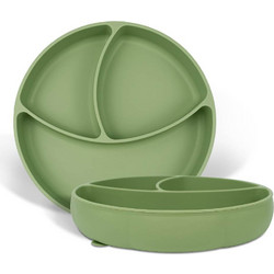 BabyCloud Πιάτο Σιλικόνης Green