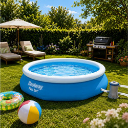 Bestway Fast Set 57270 Φουσκωτή Πισίνα Πλαστική με Αντλία Φίλτρου Φ305x76cm