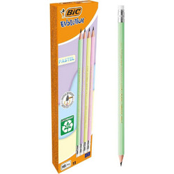 Bic Μολύβι με γόμα Evolution pastel HB 12τεμ. 518307