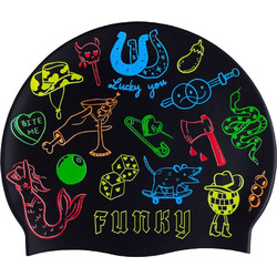 Funky Silicone Swimming Cap - Σκουφάκι Κολύμβησης Σιλικόνης Χωρίς Λάτεξ |Doodles FUNKY TRUNKS multi