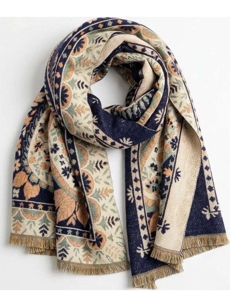 Linder Paisley Scarf in Blue