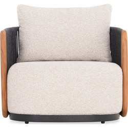Πολυθρονα Lounge Augustus Sm6454.01 Γκρι Αλουμινιο-Σχοινι-Olefin 88x85x83Υcm - Markt