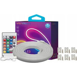 Vention Silicone Neon LED strip with IR remote control and 12V DC power supply, 5m