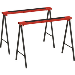 2er-Set Arbeitsbock, Handwerks-Stander, bis zu 250 kg belastbar, Metall, Rot
