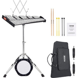 VEVOR Κιτ Glockenspiel Ξυλόφωνο 32 Νότες, Επαγγελματικό Σετ Κρουστών Οργάνων με Σφυράκια, Μπαγκέτες, Αναλόγιο, Practice Pad 203mm / 8" Ρυθμιζόμενη Βάση και Τσάντα Μεταφοράς για Μαθητές & Ενήλικες 32YF