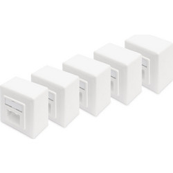 DIGITUS Aufputzdose Cat6 2xRJ45 geschirmt 5er Set weiss