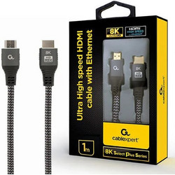 Gembird Καλώδιο HDMI 2.1 Braided HDMI Male to HDMI Male 1m Black CCB-HDMI8K-1M