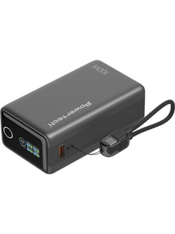 Powertech PT-1640 Power Bank 20000mAh 100W Καλώδιο Grey