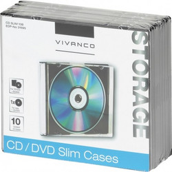 VIVANCO SLIM CASE ΘΗΚΕΣ CD / DVD 10pcs black