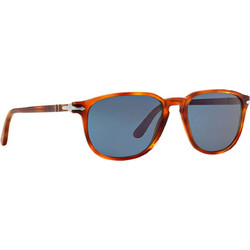 Persol 3019S 96/56 Ανδρικά Γυαλιά Ηλίου Τετράγωνα Κοκάλινα Ταρταρούγα με Μπλε Καθρέπτη Φακό