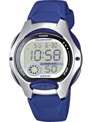 Casio Ψηφιακό Γυναικείο Ρολόι Χρονογράφος με Μπλε Καουτσούκ Λουράκι LW-200-2AVEF
