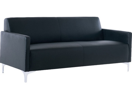 Woodwell Style Τριθέσιος Καναπές από Δερματίνη Μαύρος 164x71x72cm E948,32