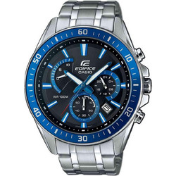 Casio Edifice Ανδρικό Ρολόι Χρονογράφος με Ασημί Μεταλλικό Μπρασελέ EFR-552D-1A2VUEF