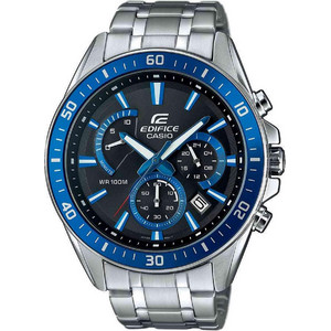 Casio Edifice Ανδρικό Ρολόι Χρονογράφος με Ασημί Μεταλλικό Μπρασελέ EFR-552D-1A2VUEF