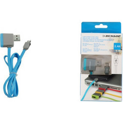Dunlop Καλώδιο USB 2.0 σε microUSB Υψηλής Ταχύτητας φόρτισης και συγχρονισμού Loop 1m για Smartphone, 90057 Μπλε - Dunlop