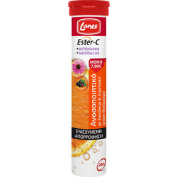 Lanes Ester-C Echinacea & Sambucus 20 Αναβράζοντα Δισκία