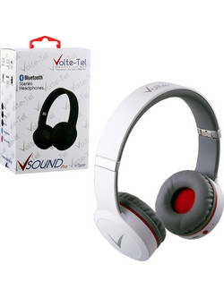 Volte-Tel VT900 Ενσύρματα & Ασύρματα Bluetooth Ακουστικά Over Ear Λευκά Κόκκινα Γκρι