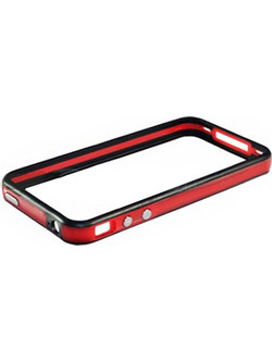 VOLTE-TEL ΘΗΚΗ IPHONE 4G/4S BUMPER METAL BUTTON RED-BLACK VOLTE-TEL