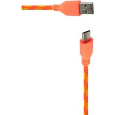 ANCUS Καλώδιο σύνδεσης Κορδόνι Colour Stripes USB σε Micro USB Πορτοκαλί - Κίτρινο 1m