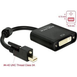 Delock Adapter mini DisplayPort 1.2 male with screw To DVI female 4K Active, Black (62639)