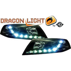 Diederichs Dragonlight Μπροστινά Φανάρια LED για Skoda Octavia 5 2004-2008 Black 2τμχ