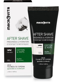 Macrovita Cotton & Hop After Shave Gel Χωρίς Οινόπνευμα 100ml