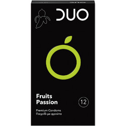 DUO Premium Fruits Passion Προφυλακτικά με Γεύσεις & Λιπαντικό 12τμχ
