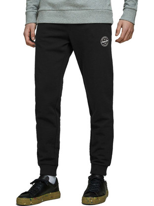 Jack & Jones Ανδρικό Παντελόνι Φόρμας με Λάστιχο Μαύρο 12165322