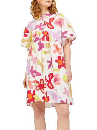JJXX Irene Mini Καθημερινό Φόρεμα Floral Λευκό Ροζ 12210334