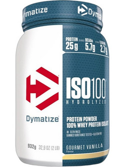 Dymatize ISO100 Hydrolyzed Gourmet Vanilla Πρωτεΐνη Ορού Γάλακτος Γράμμωσης Χωρίς Λακτόζη 932gr